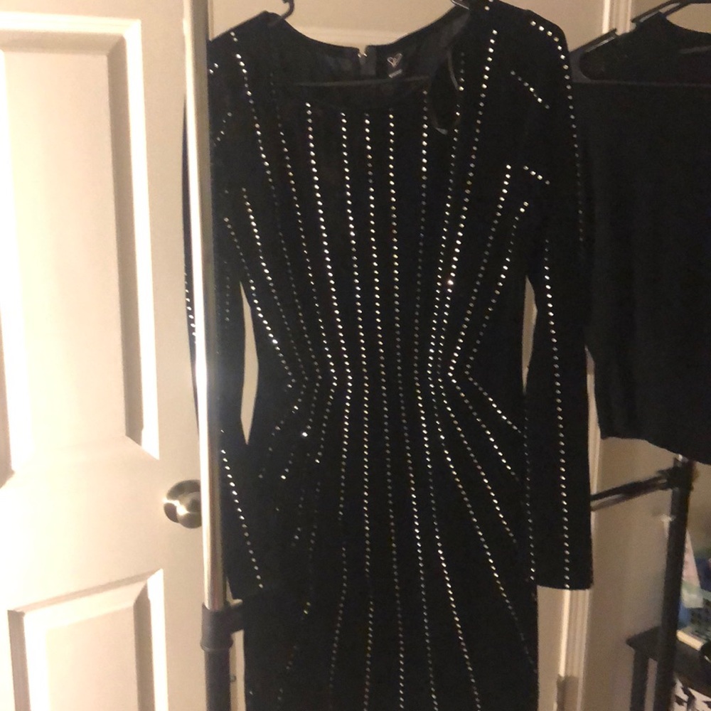 Velvet Black and Sequin Mini Dress